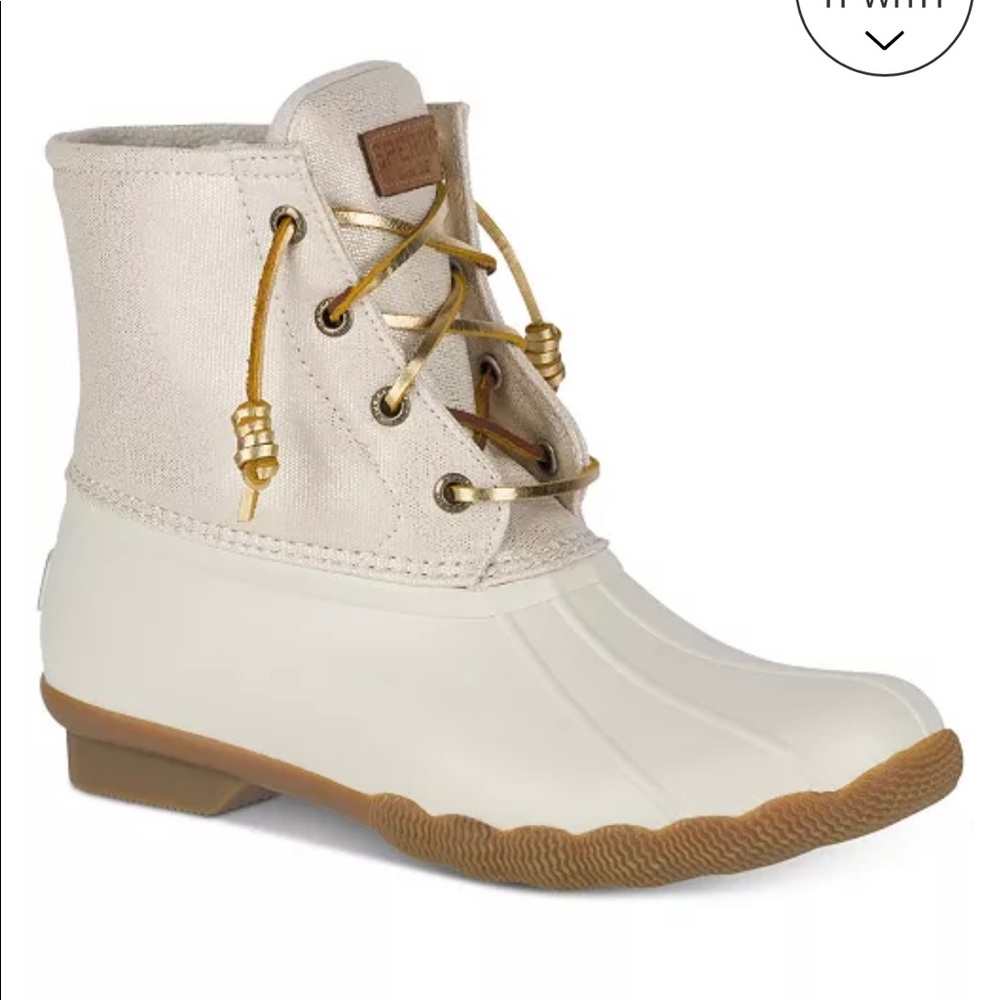 Sperry Saltwater White Oat Duck Boots